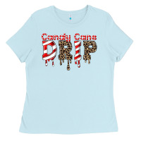Baby Blue candy cane drip Ladies Tee - FaDigitalArtStudio
