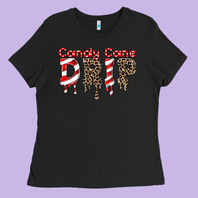 Candy Cane Drip Ladies Tee Designed By Fadigitalartstudio