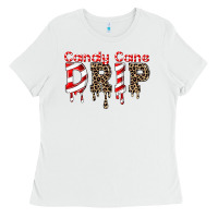 White candy cane drip Ladies Tee - FaDigitalArtStudio