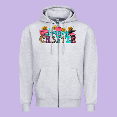 Happy Crafter Zipper Hoodie Designed By Ranaportraitstore