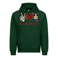 Forest Green Peace Love Blue Heeler Urban Hoodie - Jasminsmagicworld