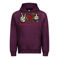 Mauve Wine Peace Love Blue Heeler Urban Hoodie - Jasminsmagicworld