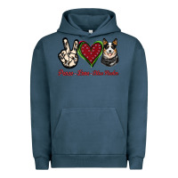 Pigment Midnight Navy Peace Love Blue Heeler Urban Hoodie - Jasminsmagicworld