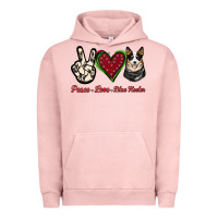 Pigment Salmon Peace Love Blue Heeler Urban Hoodie - Jasminsmagicworld