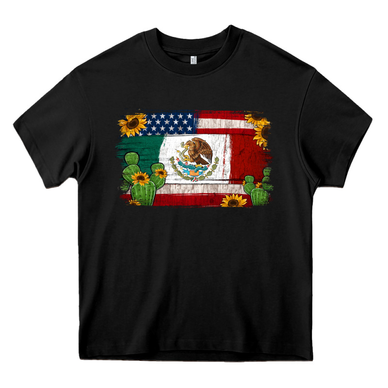 Mexican American Flag Background Heavy Core Tee by Jasminsmagicworld | Teevron
