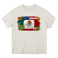 Cream mexican american flag background Heavy Core Tee - Jasminsmagicworld