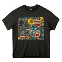 Asphalt America Flag Leopard Gemstone Sunflower Heavy Core Tee - CowCowDesign