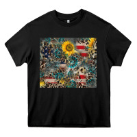 Black America Flag Leopard Gemstone Sunflower Heavy Core Tee - CowCowDesign