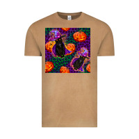 Vintage Camel witchy cat and pumpkins seamless paternal Vintage Tee - BundleAndBundleShop