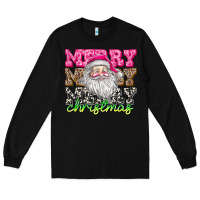 Black merry merry merry christmas Long Sleeve Tee - CowhideDigitalArt