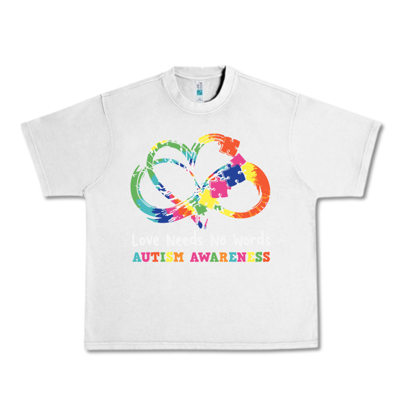 Love Needs No Words Heart Puzzle Autism Urban Heavy Tee by CowhideDigitalArt | Teevron