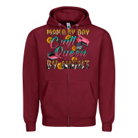Burgundy mama by day craft queen by night Zipper Hoodie - RanaPortraitStore