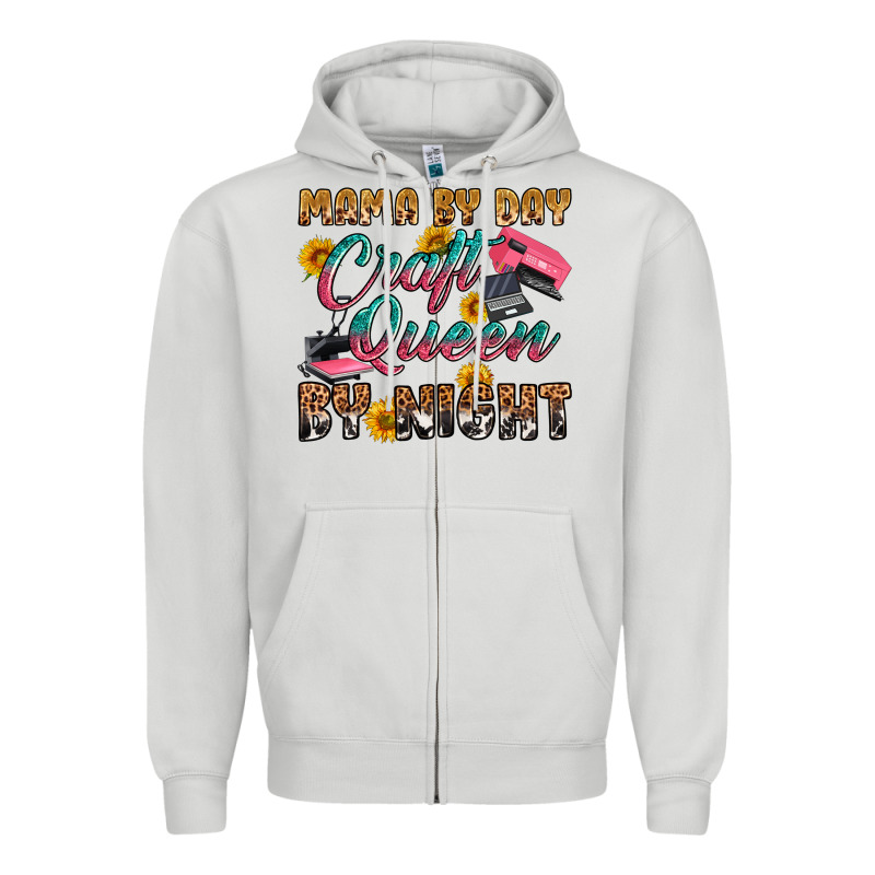 Mama By Day Craft Queen By Night Zipper Hoodie by RanaPortraitStore | Teevron