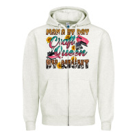 Oatmeal Heather mama by day craft queen by night Zipper Hoodie - RanaPortraitStore