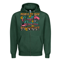 Sports Green mama by day craft queen by night Zipper Hoodie - RanaPortraitStore