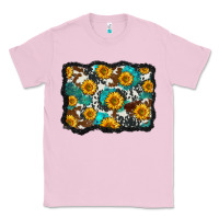 Bubblegum Pink cowhide  turquoise sunflowers pattern olivia Classic Tee - OliviaCreatesArt