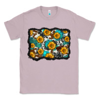 Lilac cowhide  turquoise sunflowers pattern olivia Classic Tee - OliviaCreatesArt