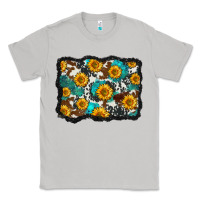 Moon Dust cowhide  turquoise sunflowers pattern olivia Classic Tee - OliviaCreatesArt