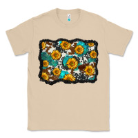 Mushroom cowhide  turquoise sunflowers pattern olivia Classic Tee - OliviaCreatesArt