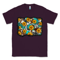 Plum cowhide  turquoise sunflowers pattern olivia Classic Tee - OliviaCreatesArt