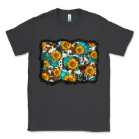 Smoke cowhide  turquoise sunflowers pattern olivia Classic Tee - OliviaCreatesArt