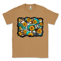 Toasted Coconut cowhide  turquoise sunflowers pattern olivia Classic Tee - OliviaCreatesArt