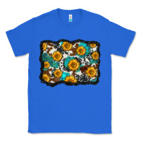 True Royal cowhide  turquoise sunflowers pattern olivia Classic Tee - OliviaCreatesArt