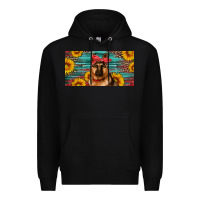 Black german shepherd with sunflowers license plate Premium Hoodie - Artiststas