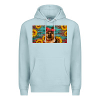 Blue Mist german shepherd with sunflowers license plate Premium Hoodie - Artiststas