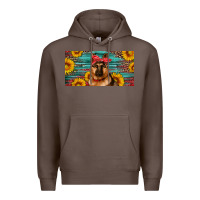 Coffee german shepherd with sunflowers license plate Premium Hoodie - Artiststas