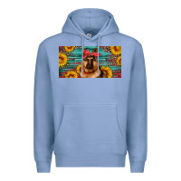Colony Blue german shepherd with sunflowers license plate Premium Hoodie - Artiststas