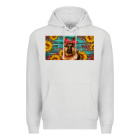 Dove Grey german shepherd with sunflowers license plate Premium Hoodie - Artiststas