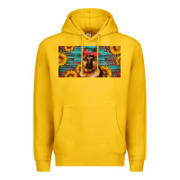 Lemon german shepherd with sunflowers license plate Premium Hoodie - Artiststas