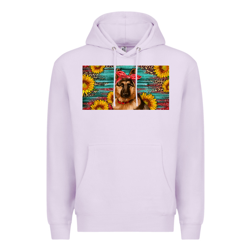 German Shepherd With Sunflowers License Plate Premium Hoodie by Artiststas | Teevron
