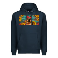 Navy german shepherd with sunflowers license plate Premium Hoodie - Artiststas