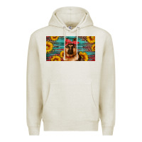 Oatmeal Heather german shepherd with sunflowers license plate Premium Hoodie - Artiststas