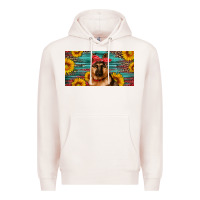 Pale Pink german shepherd with sunflowers license plate Premium Hoodie - Artiststas