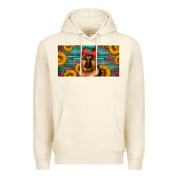 Sandshell german shepherd with sunflowers license plate Premium Hoodie - Artiststas