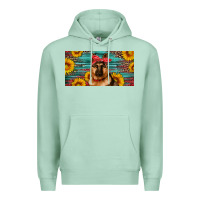 Seafoam german shepherd with sunflowers license plate Premium Hoodie - Artiststas