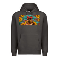 Smoke german shepherd with sunflowers license plate Premium Hoodie - Artiststas