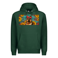 Sports Green german shepherd with sunflowers license plate Premium Hoodie - Artiststas