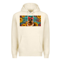 Tofu german shepherd with sunflowers license plate Premium Hoodie - Artiststas