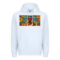 White german shepherd with sunflowers license plate Premium Hoodie - Artiststas
