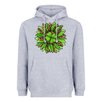 Heather Grey lucky leopard st patricks sunflower Heavyweight Hoodie - Jasminsmagicworld