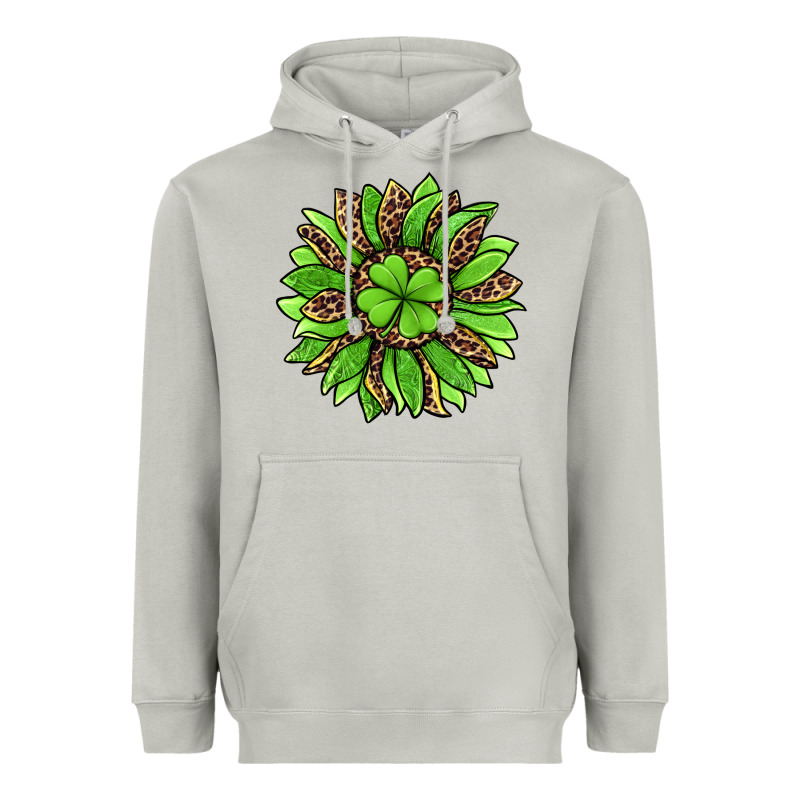 Lucky Leopard St Patricks Sunflower Heavyweight Hoodie by Jasminsmagicworld | Teevron