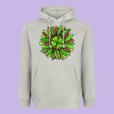 Lucky Leopard St Patricks Sunflower Heavyweight Hoodie Designed By Jasminsmagicworld