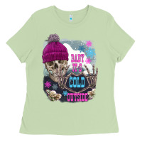 Matcha skeleton baby it's cold outside Ladies Tee - FaDigitalArtStudio