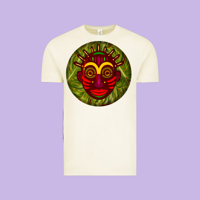 African Masks Round Earrings 4 Vintage Tee Designed By Bundleandbundleshop
