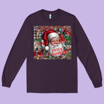 Merry Christmas Long Sleeve Tee Designed By Cowhidedigitalart