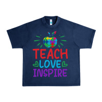 Navy teach love inspire Urban Heavy Tee - CowhideDigitalArt